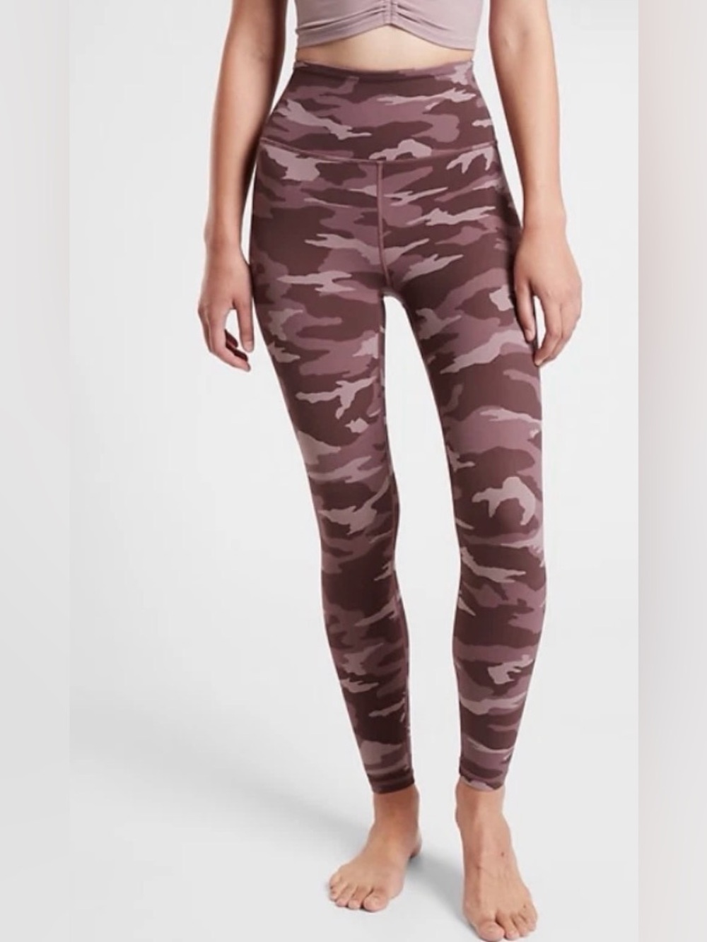 Athleta Elation Camo 7/8 Tight Leggings, Pink High Rise Soft Yoga Workout